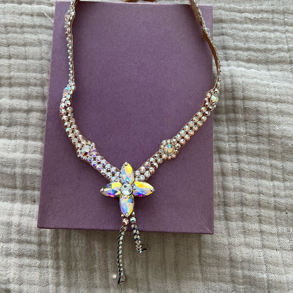 Ballroom dance necklace Swarovski stones throughout 
Never used Dancesport